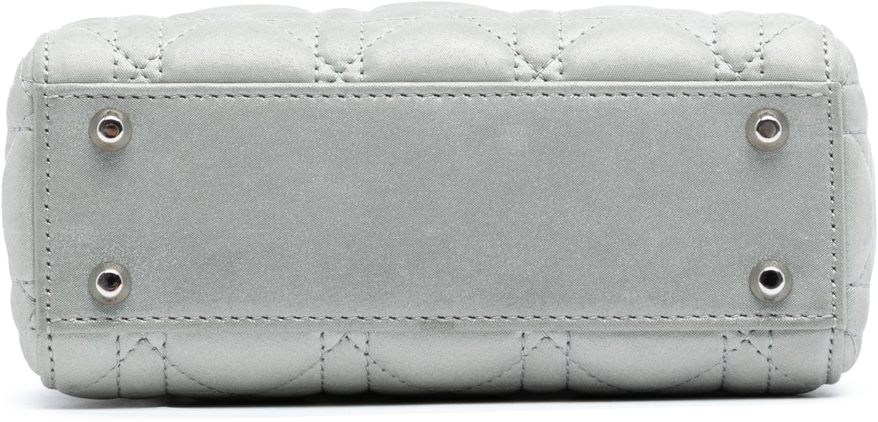 Dior Mini Iridescent Lambskin Cannage Lady Dior Zilver