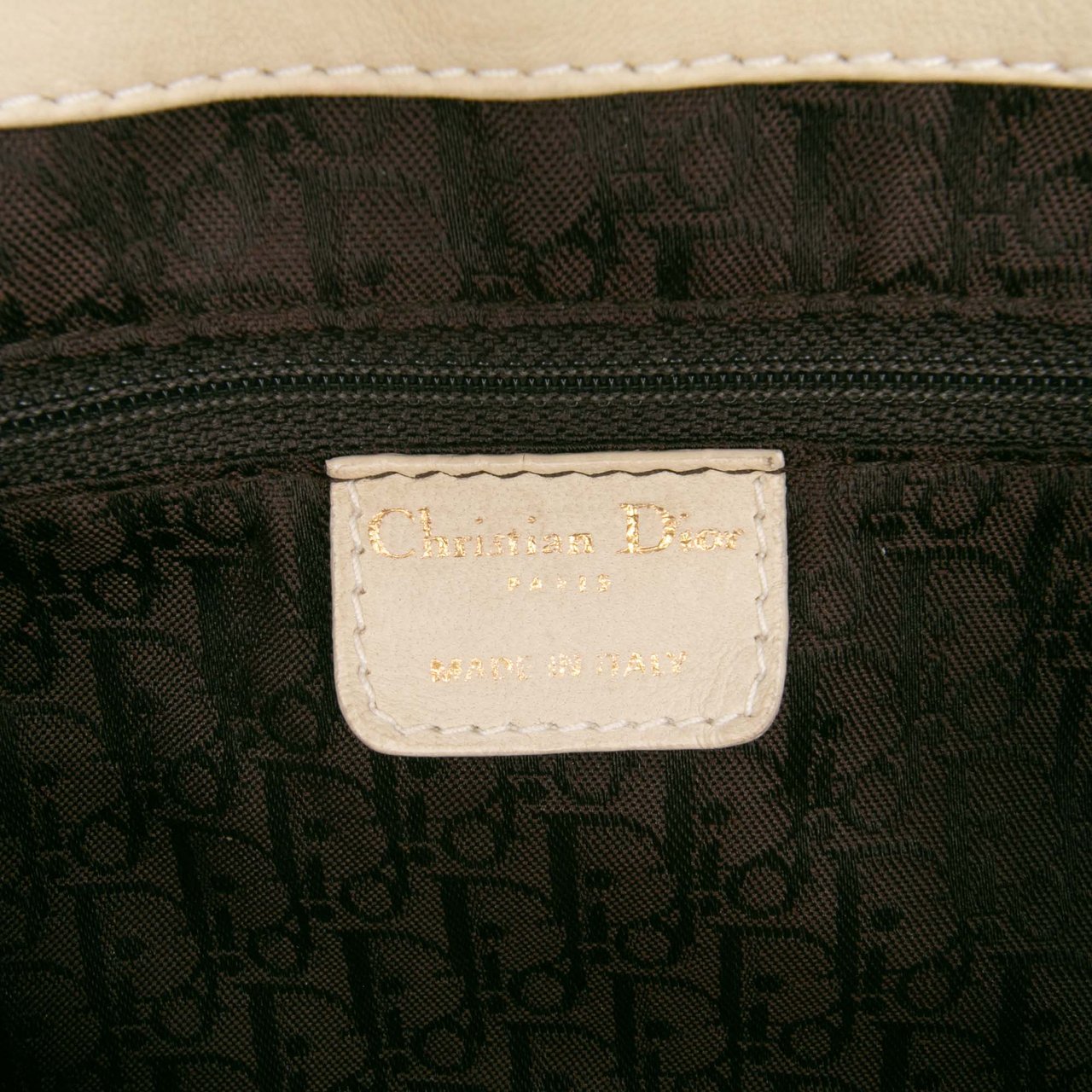 Dior Lambskin Cannage Drawstring Hobo Wit