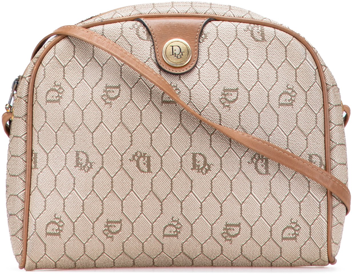 Dior Honeycomb Coated Canvas Crossbody Bruin
