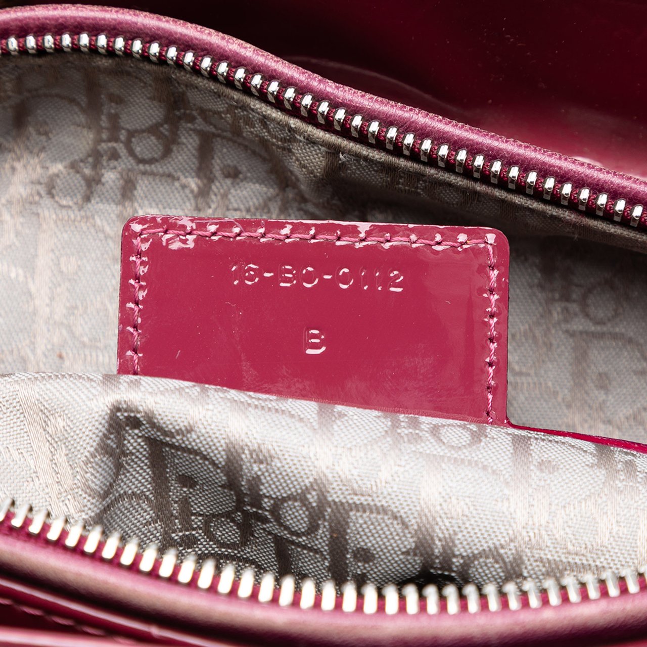 Dior Large Patent Cannage Lady Dior Rood