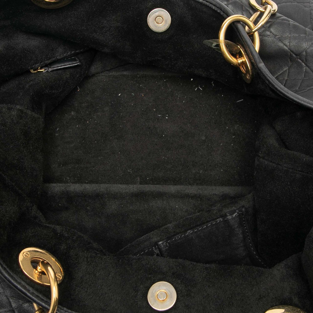 Dior Large Lambskin Cannage Lady Dior Soft Shopping Tote Zwart