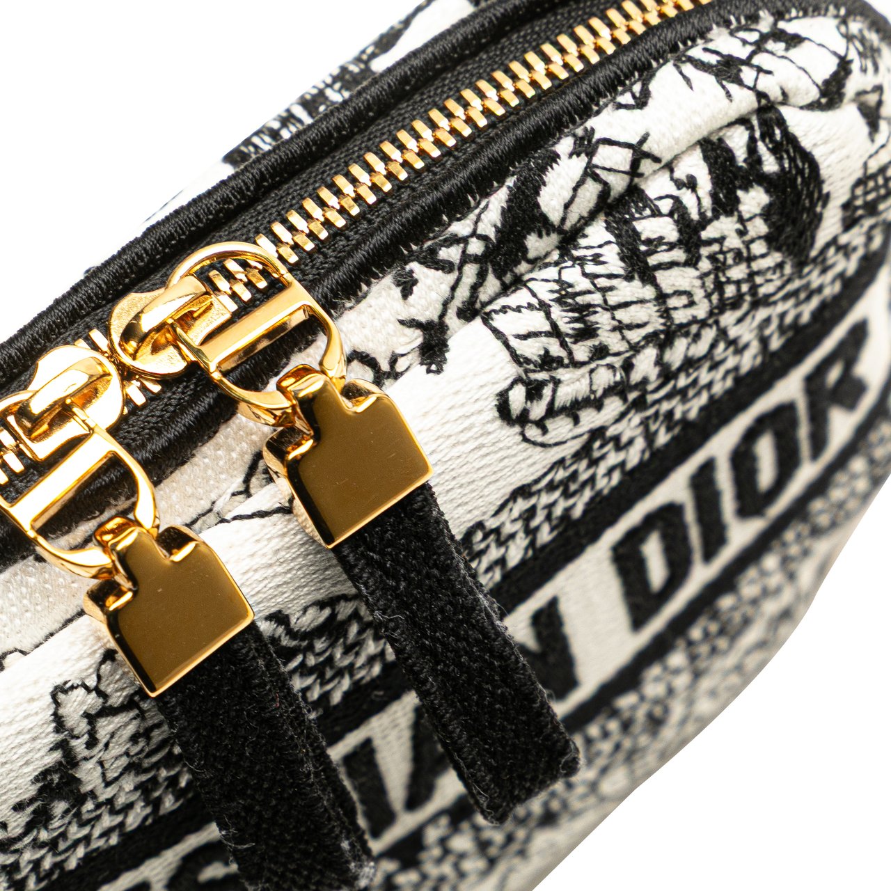 Dior Canvas Embroidered Plan De Paris Cosmetic Pouch Wit