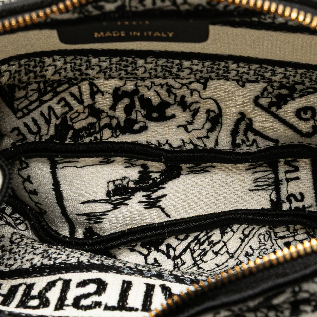 Dior Canvas Embroidered Plan De Paris Cosmetic Pouch Wit