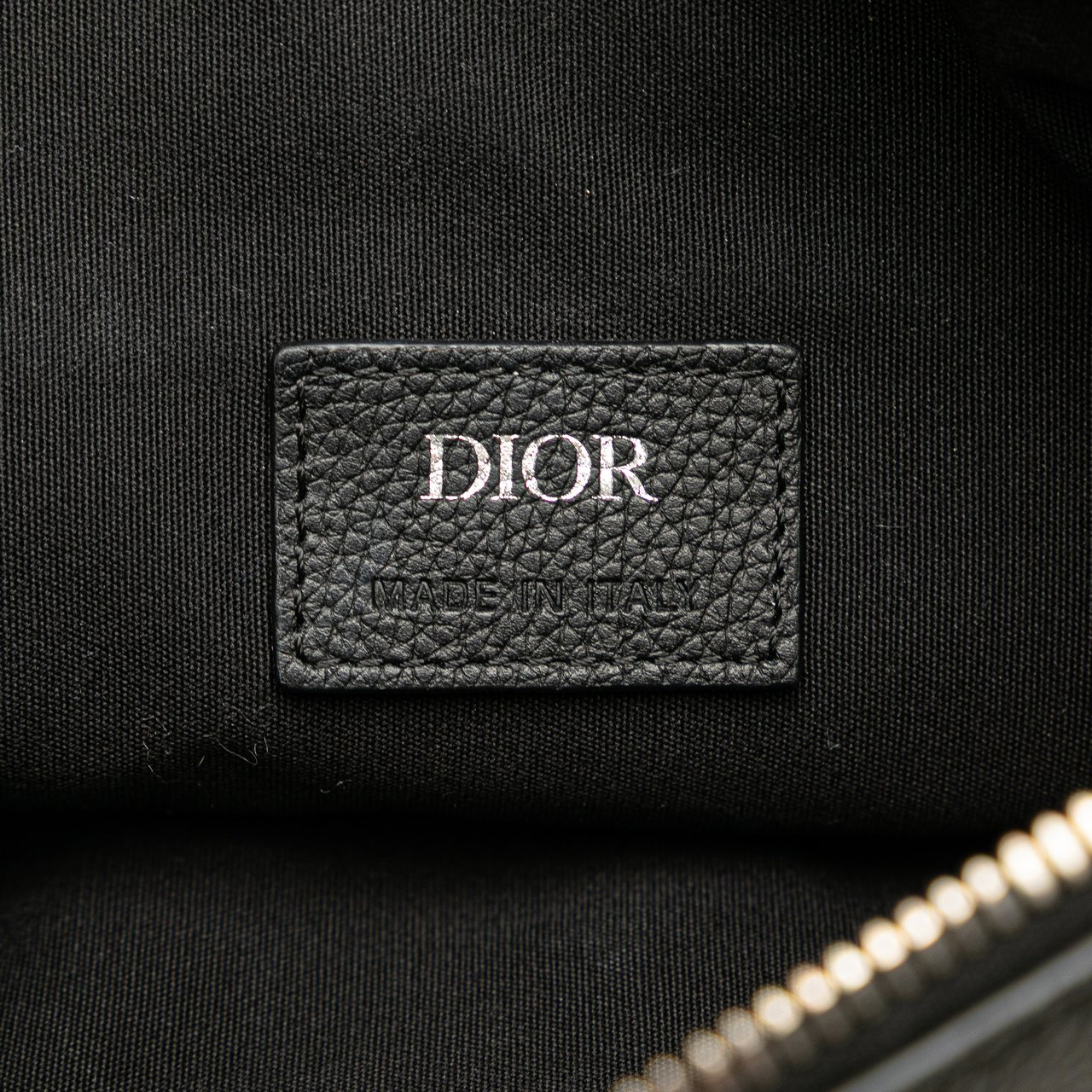 Dior Kim Jones Grained Calfskin Saddle Bag Zwart