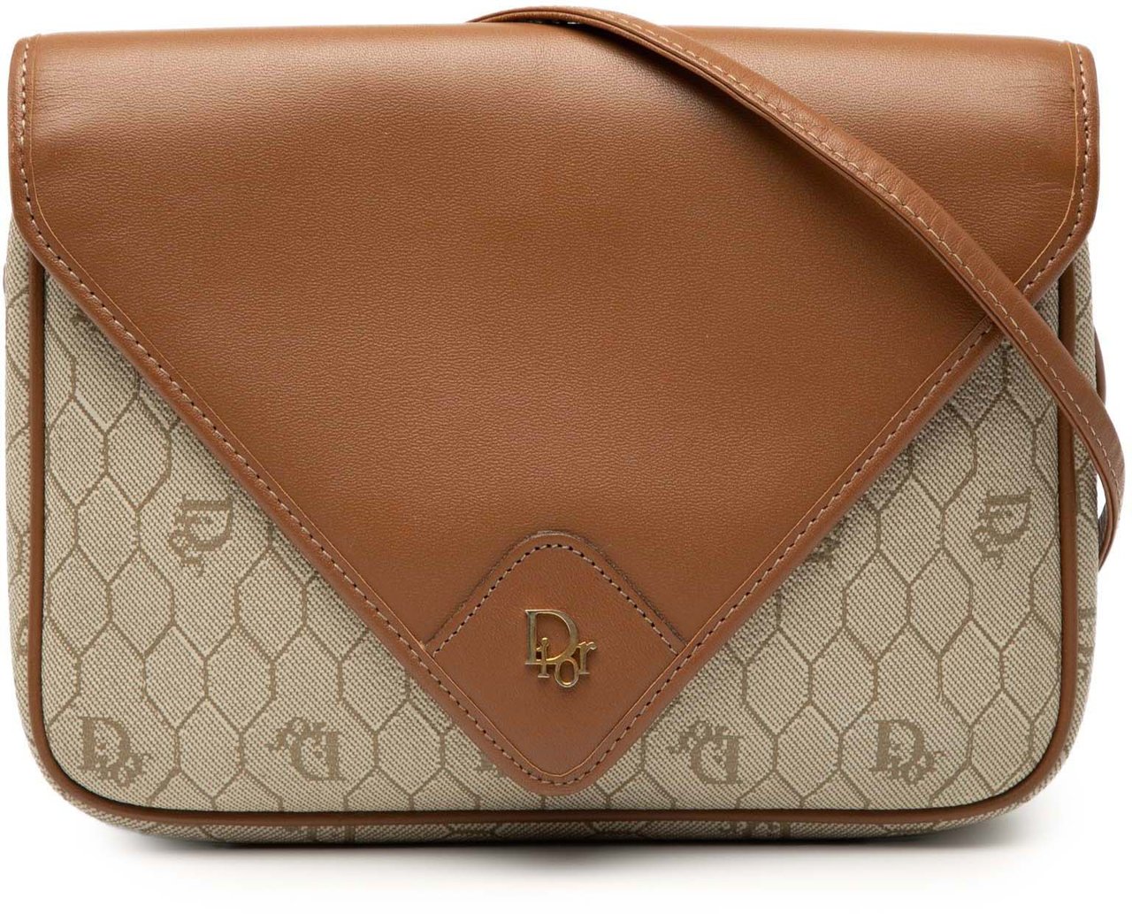 Dior Honeycomb Coated Canvas Crossbody Bruin