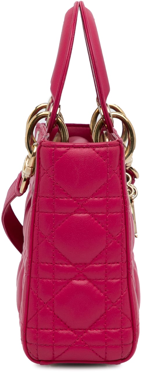 Dior Mini Lambskin Cannage Lady Dior Roze