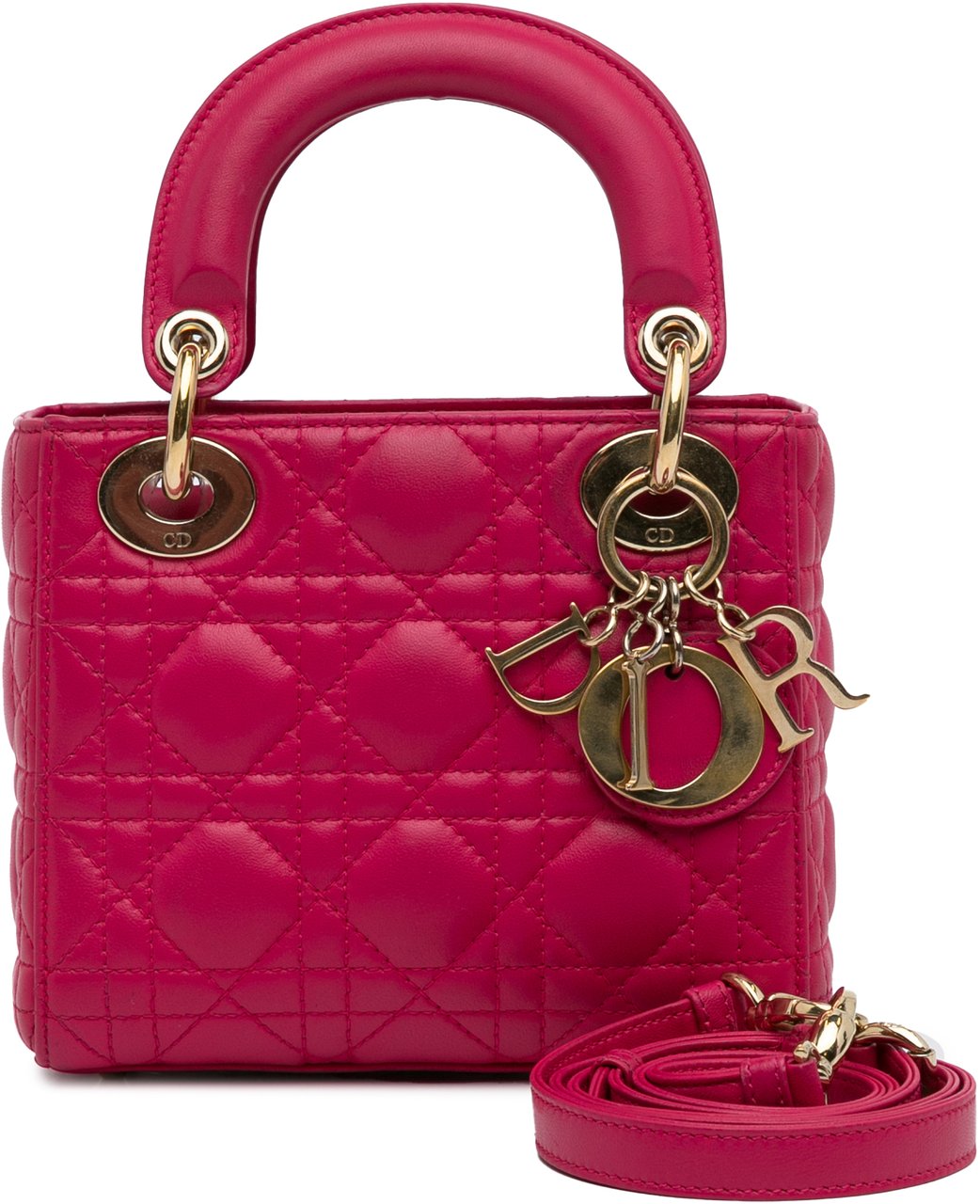 Dior Mini Lambskin Cannage Lady Dior Roze
