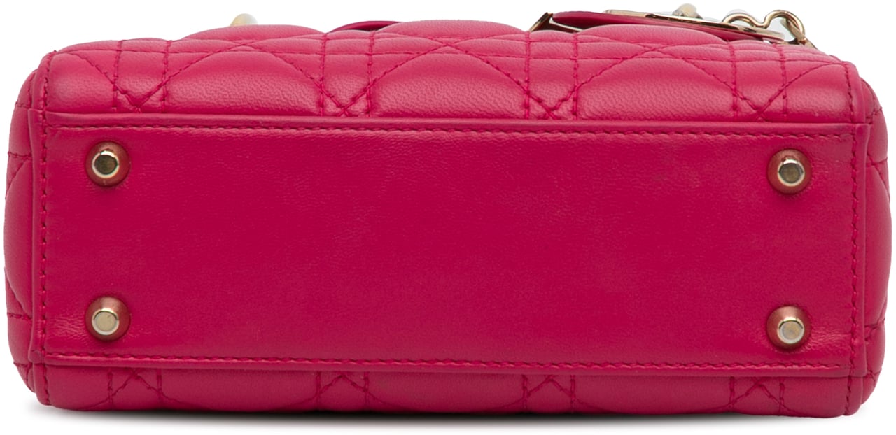 Dior Mini Lambskin Cannage Lady Dior Roze