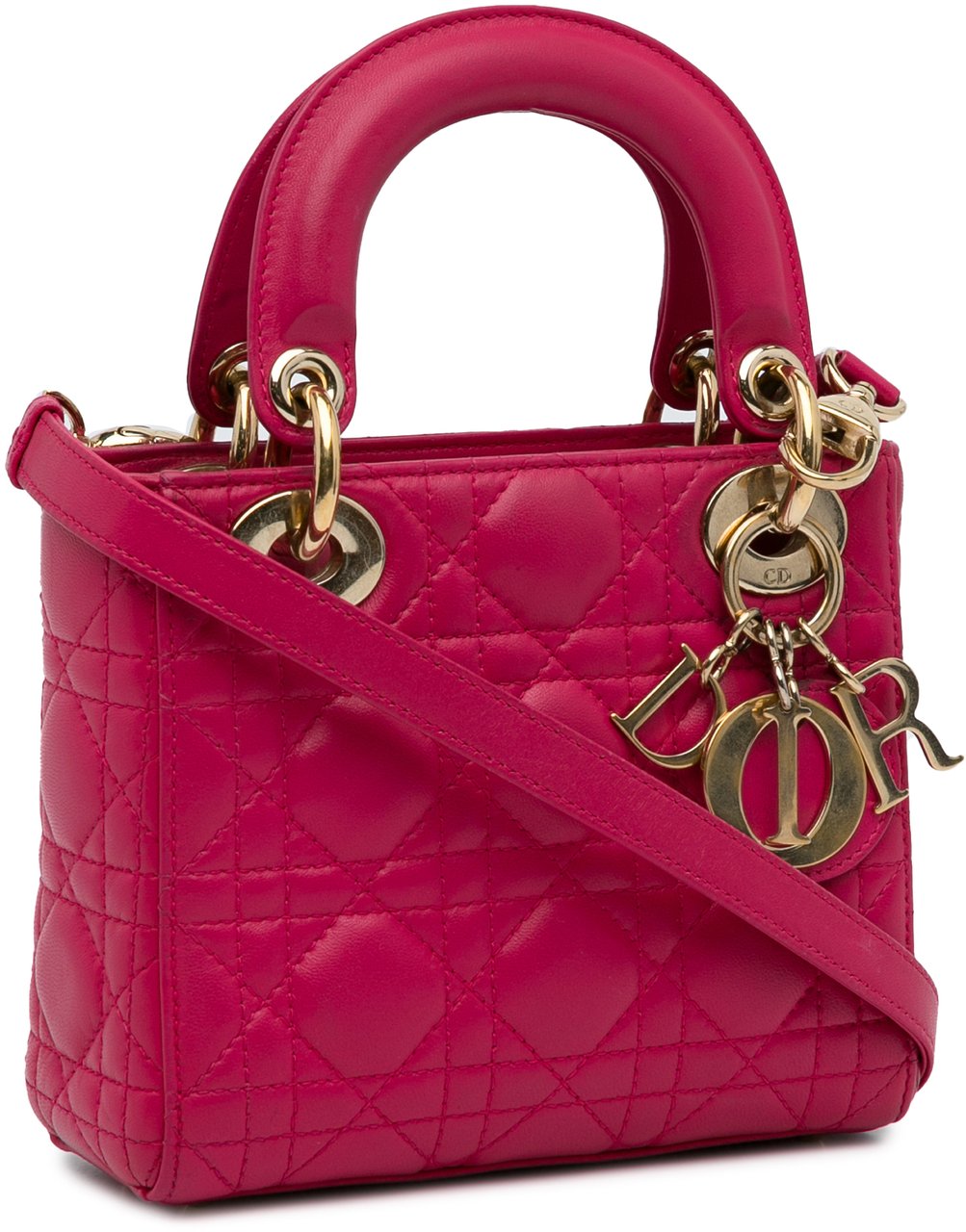 Dior Mini Lambskin Cannage Lady Dior Roze