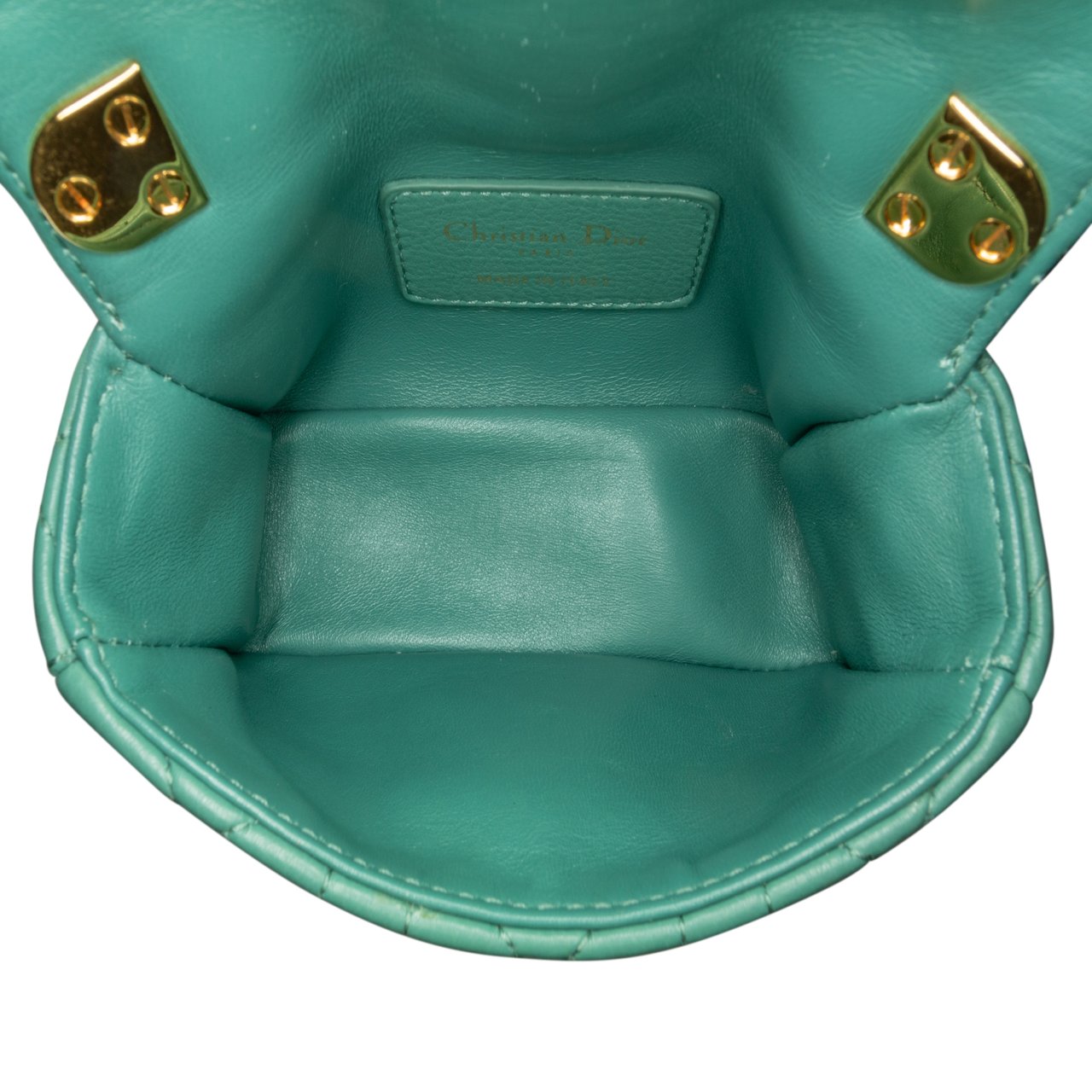 Dior Micro Calfskin Cannage Supple Caro Bag Groen