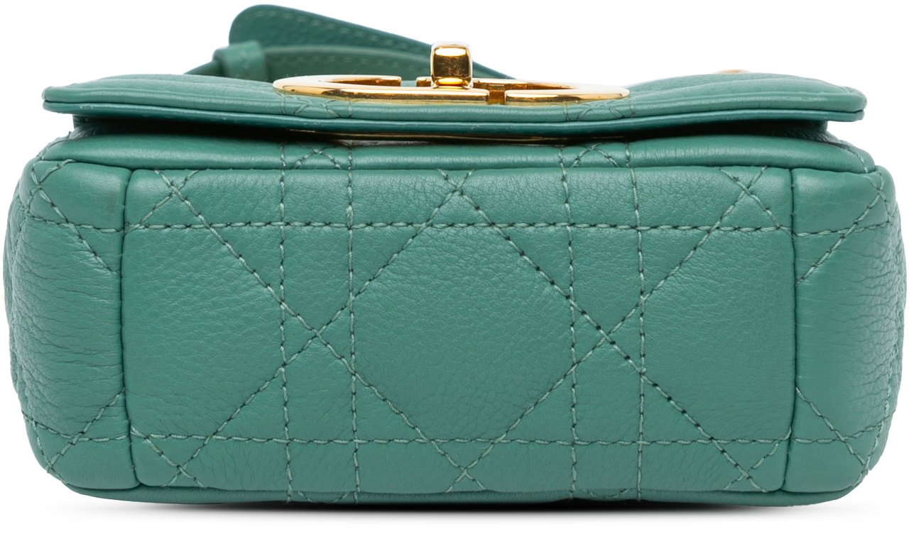 Dior Micro Calfskin Cannage Supple Caro Bag Groen