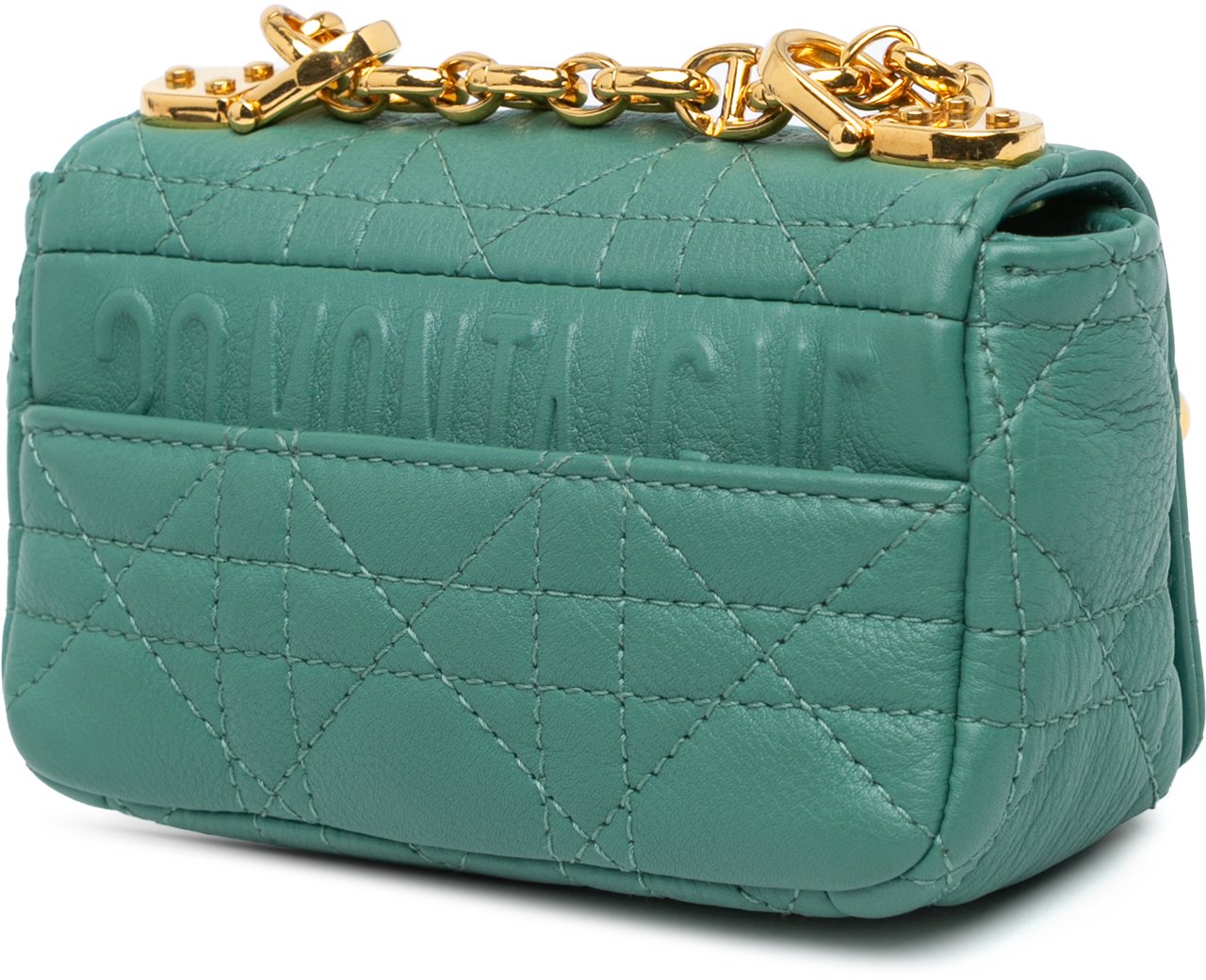 Dior Micro Calfskin Cannage Supple Caro Bag Groen