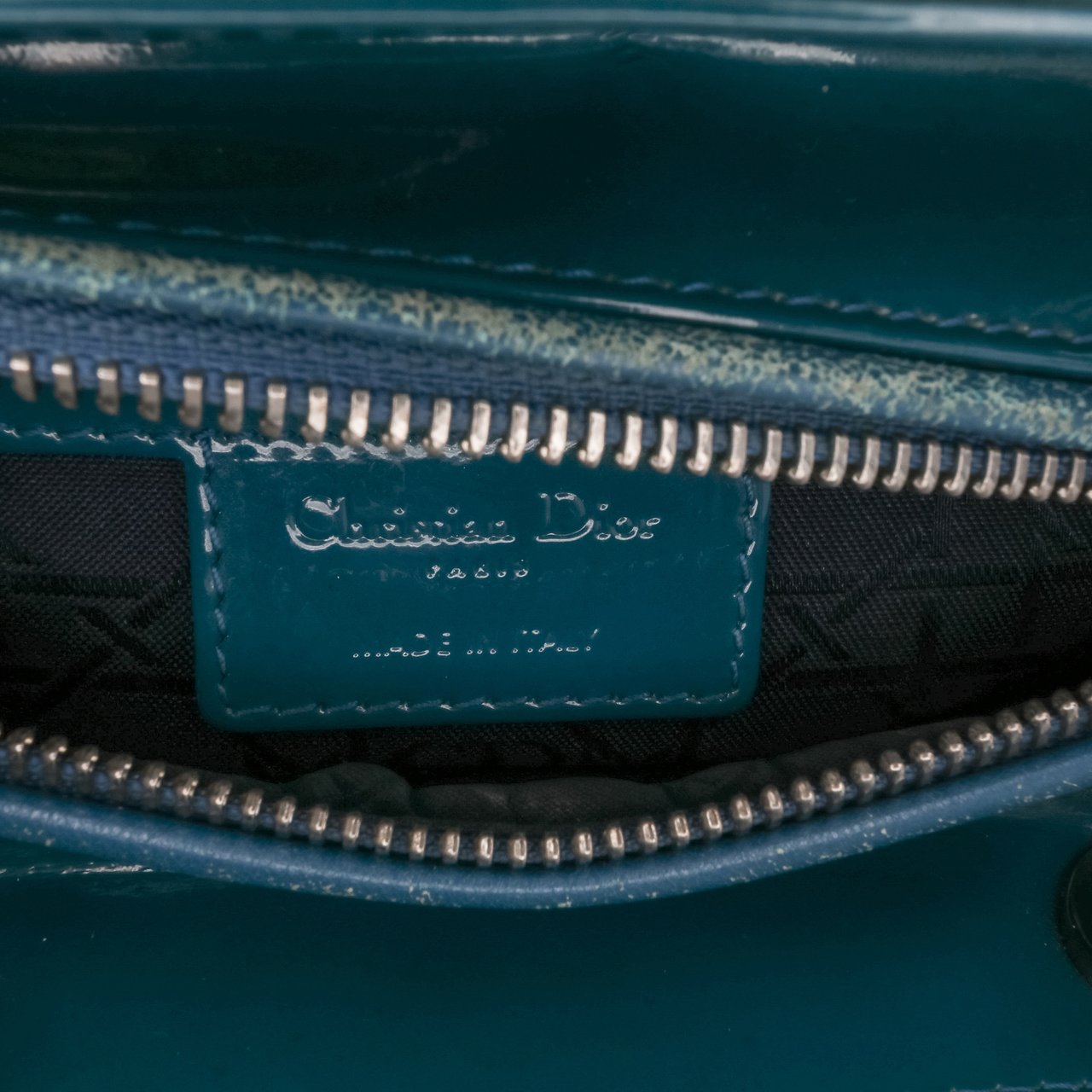 Dior Medium Patent Cannage Lady Dior Blauw