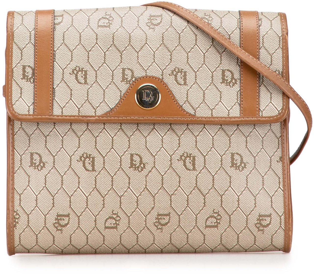 Dior Honeycomb Coated Canvas Crossbody Bruin