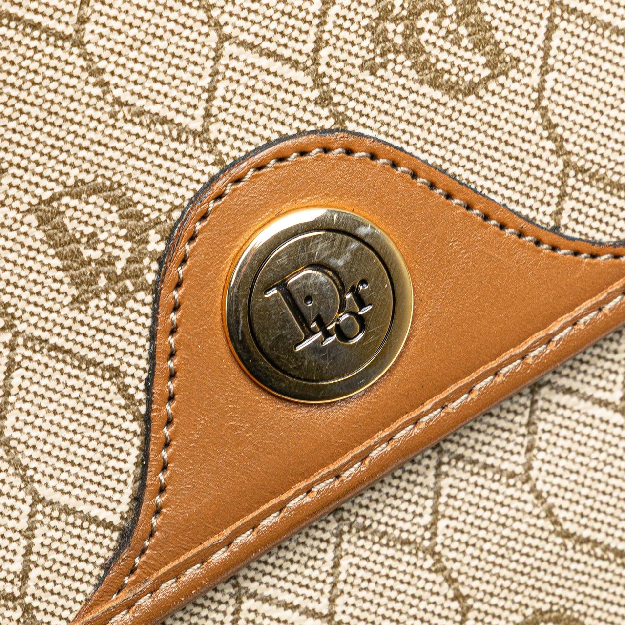 Dior Honeycomb Coated Canvas Crossbody Bruin