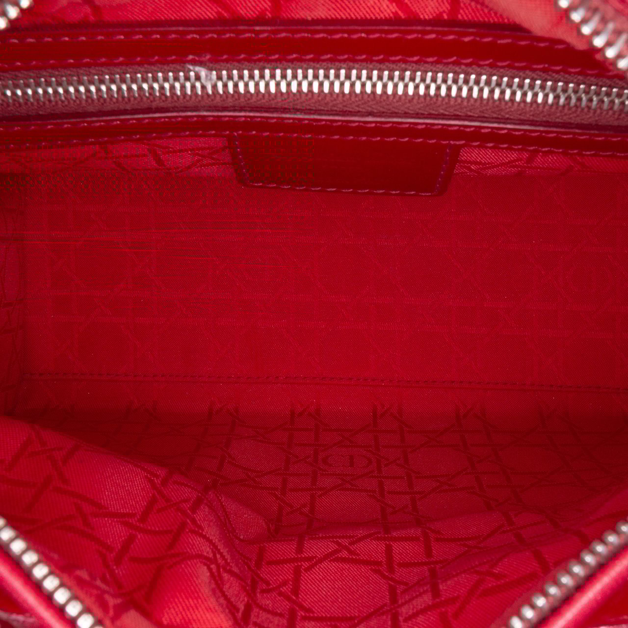 Dior Medium Patent Cannage Lady Dior Rood