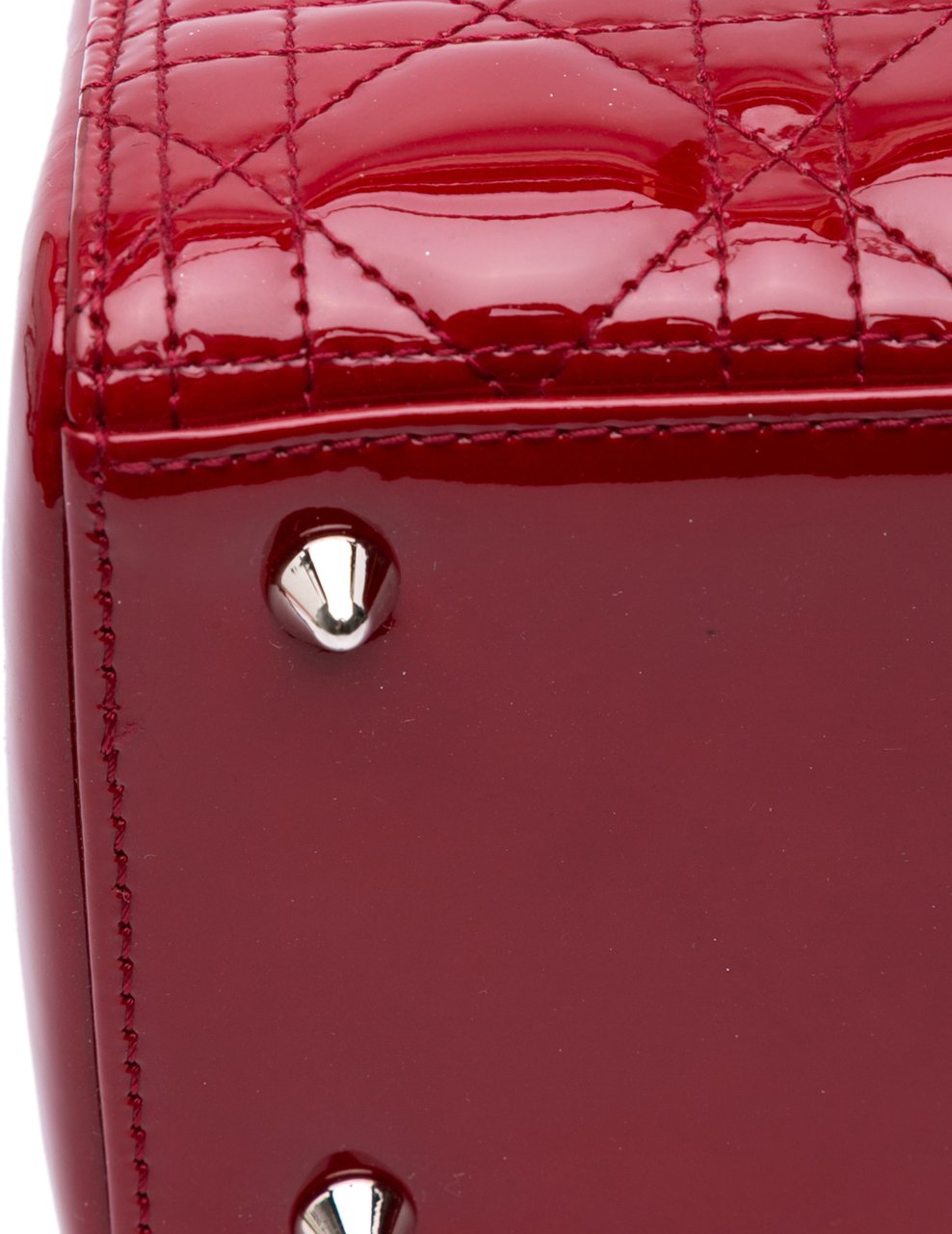 Dior Medium Patent Cannage Lady Dior Rood