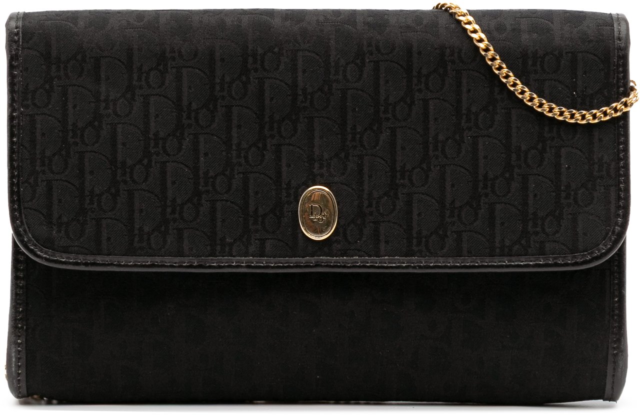 Dior Oblique Canvas Chain Crossbody Zwart