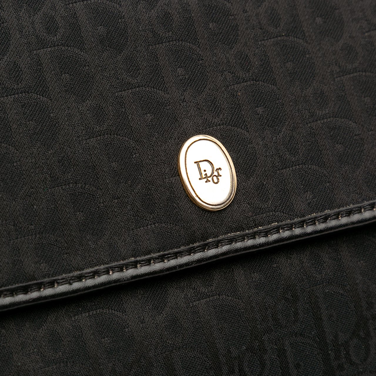 Dior Oblique Canvas Chain Crossbody Zwart