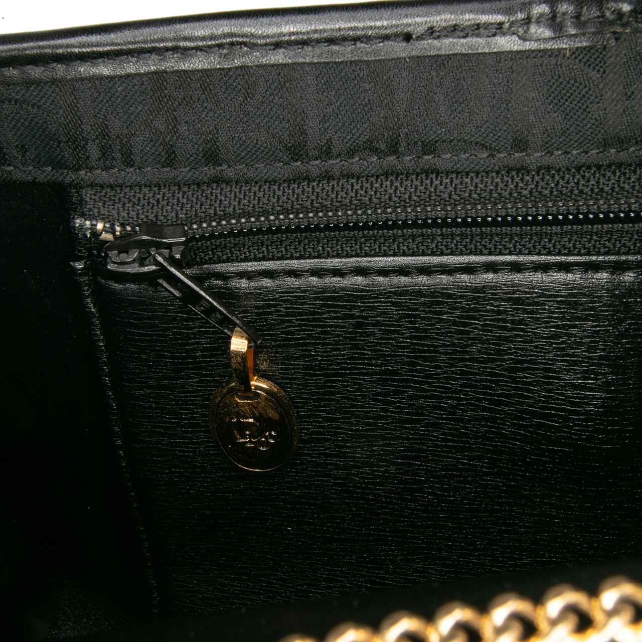 Dior Oblique Canvas Chain Crossbody Zwart