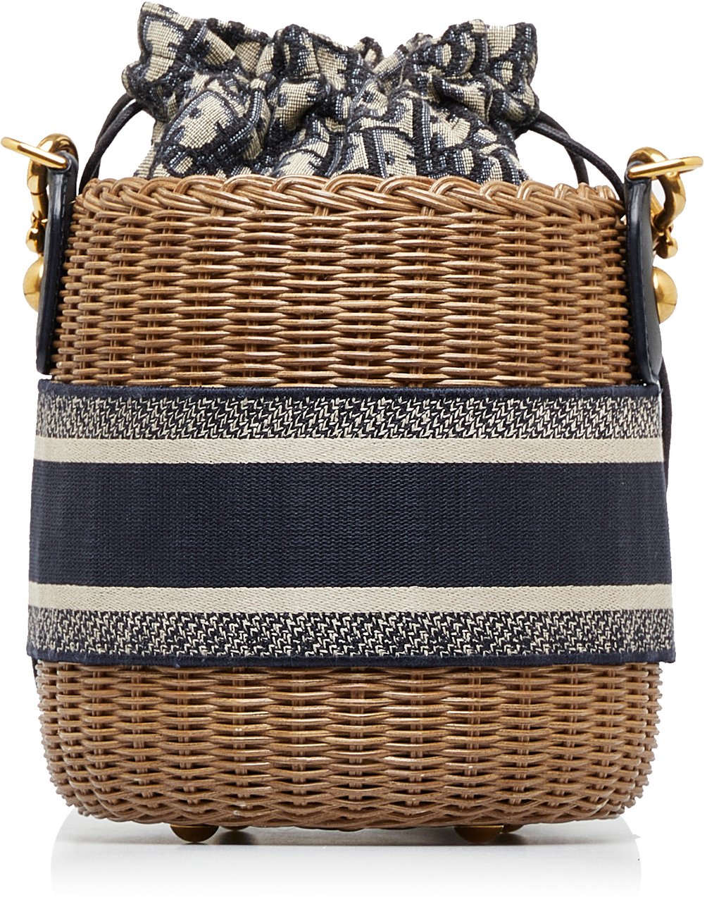 Dior Oblique Wicker Bucket Bag Bruin