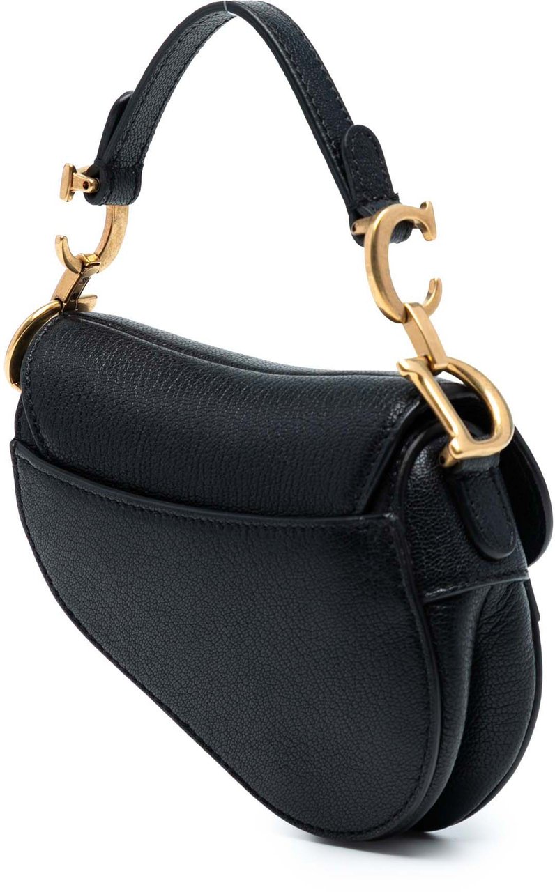 Dior Micro Goatskin Saddle Zwart