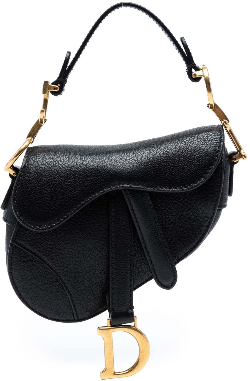 Dior Micro Goatskin Saddle Zwart