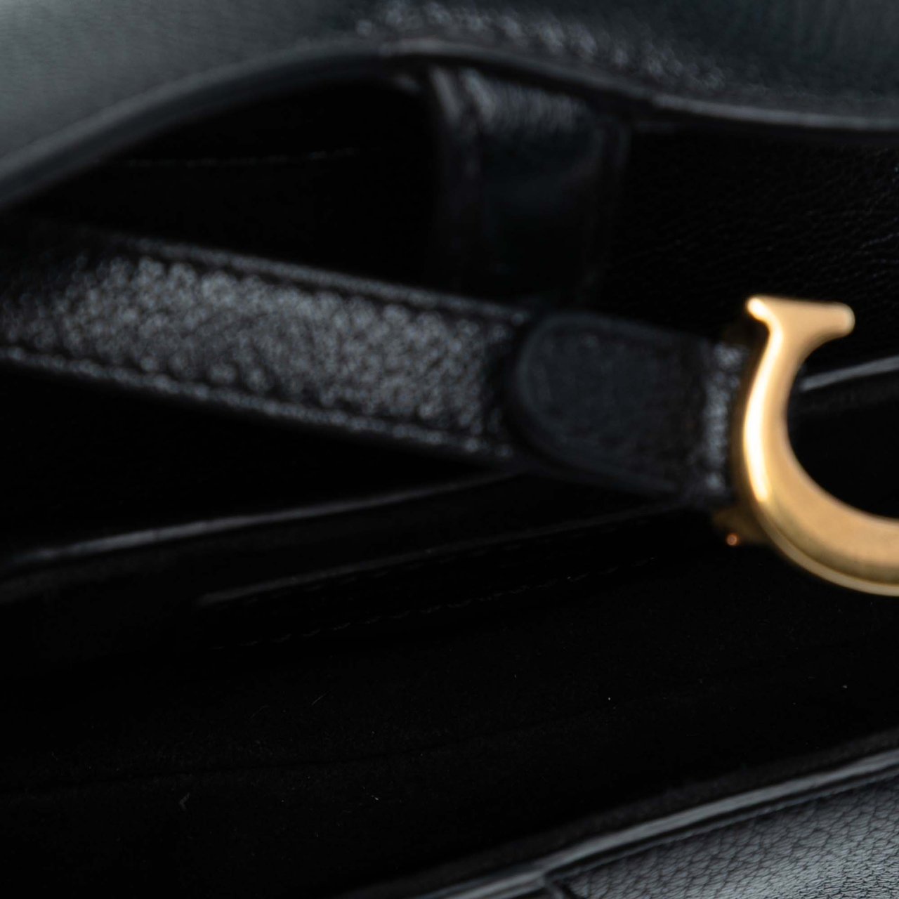 Dior Micro Goatskin Saddle Zwart