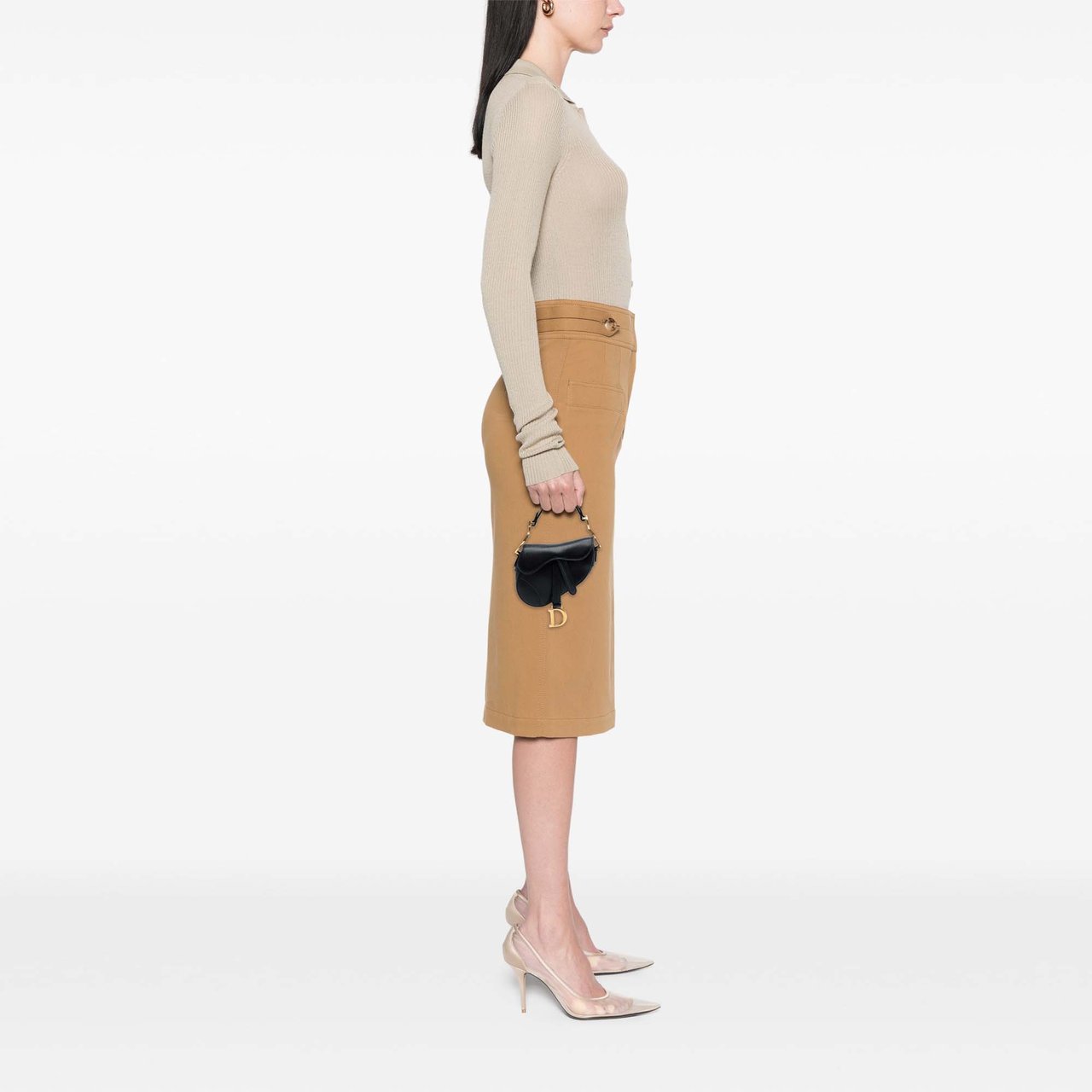 Dior Micro Goatskin Saddle Zwart