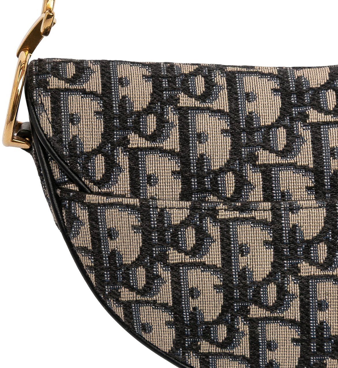 Dior Mini Oblique Canvas Saddle Bag Blauw