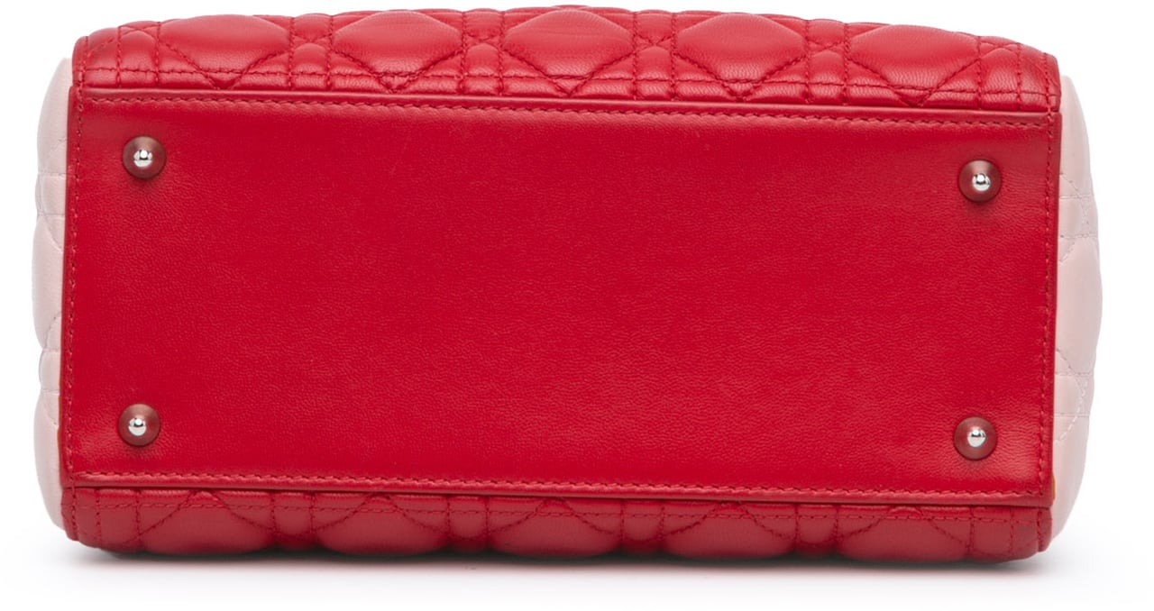 Dior Medium Tricolor Lambskin Cannage Lady Dior Rood