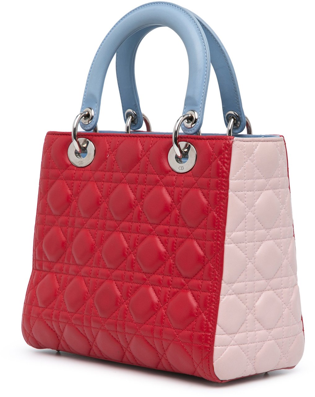 Dior Medium Tricolor Lambskin Cannage Lady Dior Rood