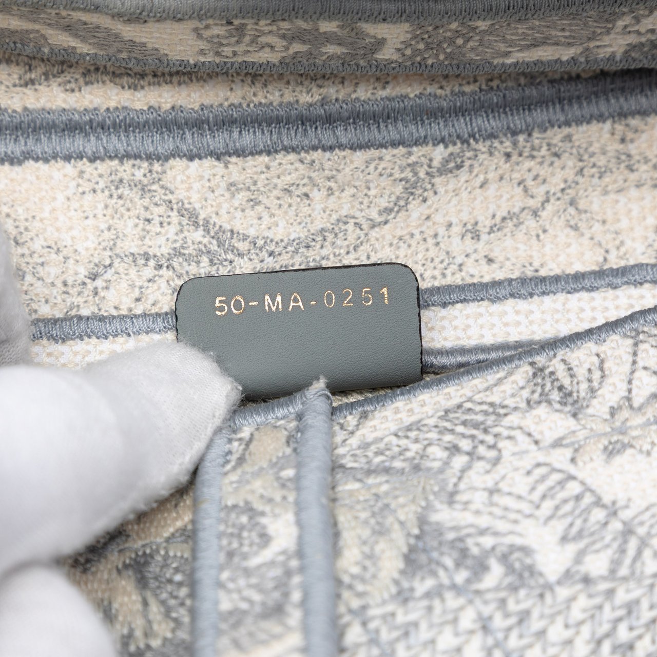 Dior Canvas Embroidered Toile de Jouy Saddle Bag Grijs