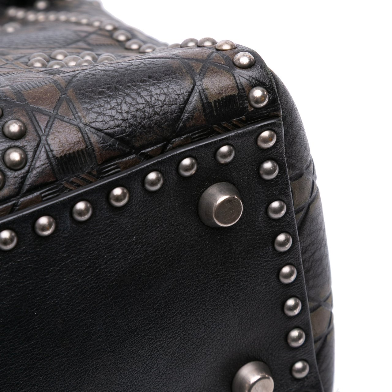 Dior Medium Calfskin Cannage Embossed Flower Studded Supple Lady Dior Zwart