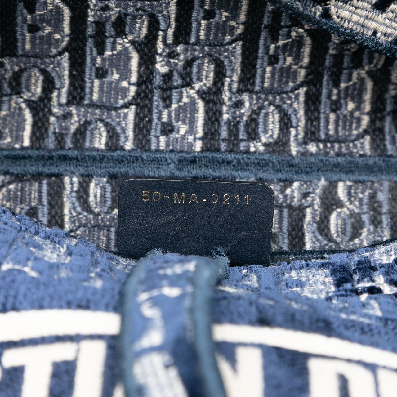 Dior Oblique Embroidered Canvas Saddle Bag Blauw