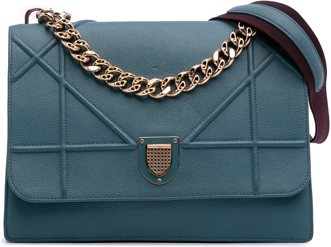Dior Medium Grained Calfskin Diorama Satchel Blauw