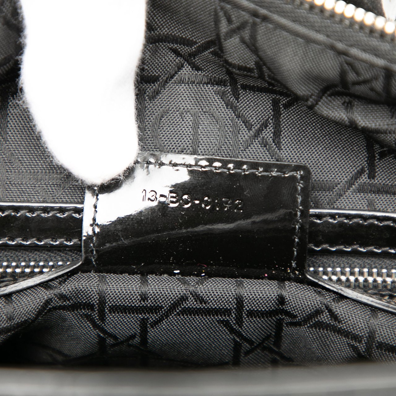 Dior Large Patent Cannage Lady Dior Zwart