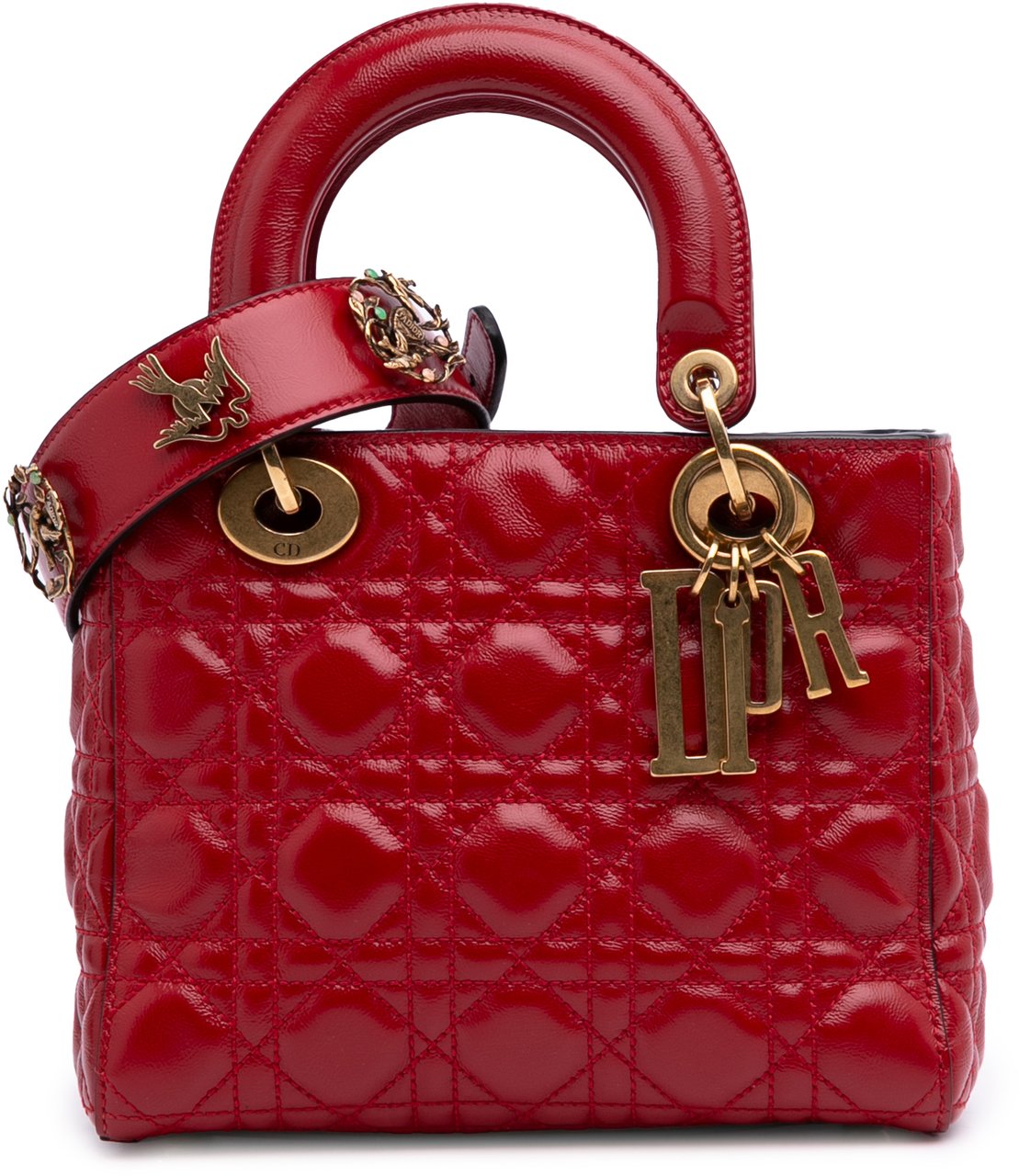 Dior Small Calfskin Cannage My ABCDior Lady Dior Rood
