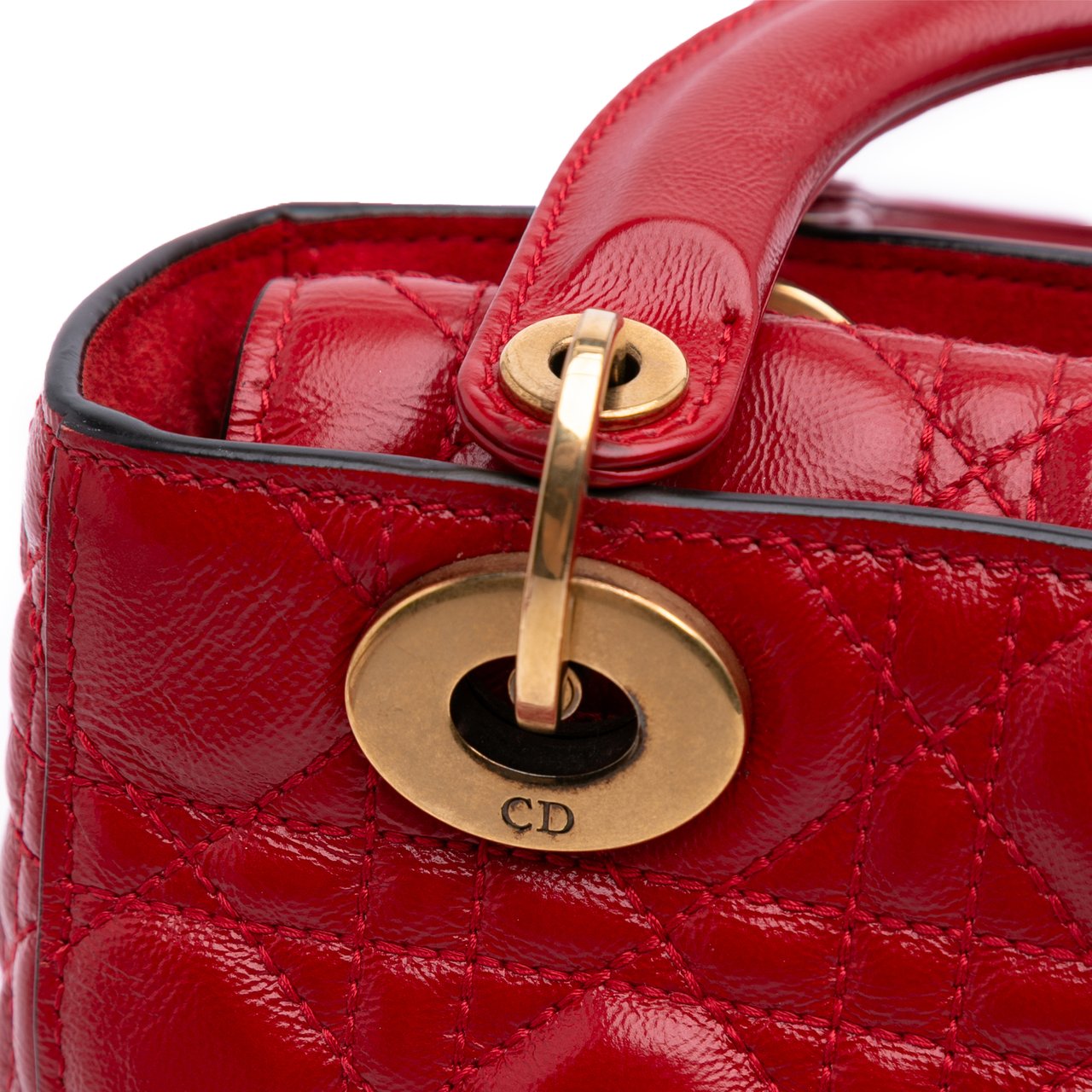 Dior Small Calfskin Cannage My ABCDior Lady Dior Rood
