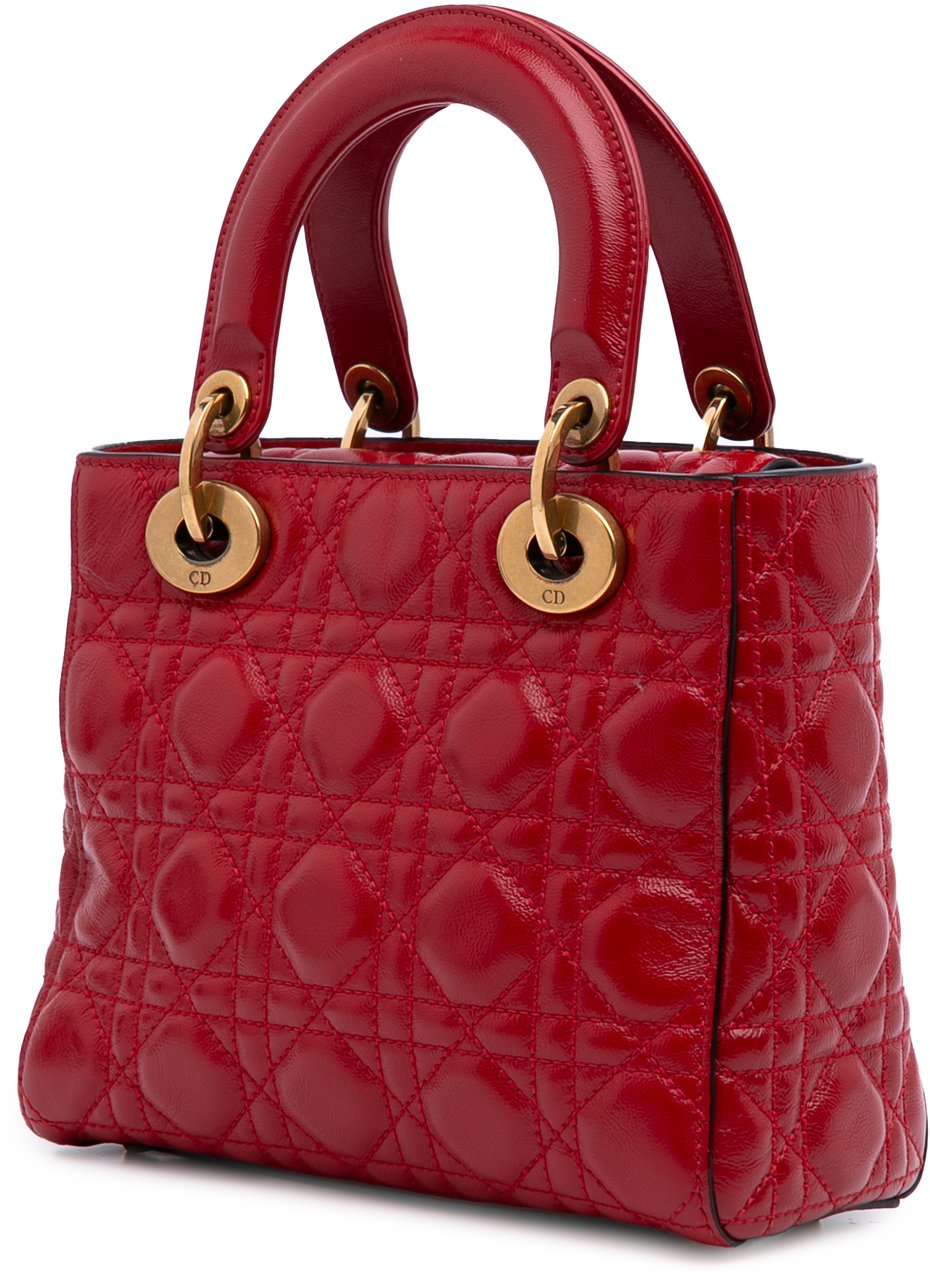 Dior Small Calfskin Cannage My ABCDior Lady Dior Rood