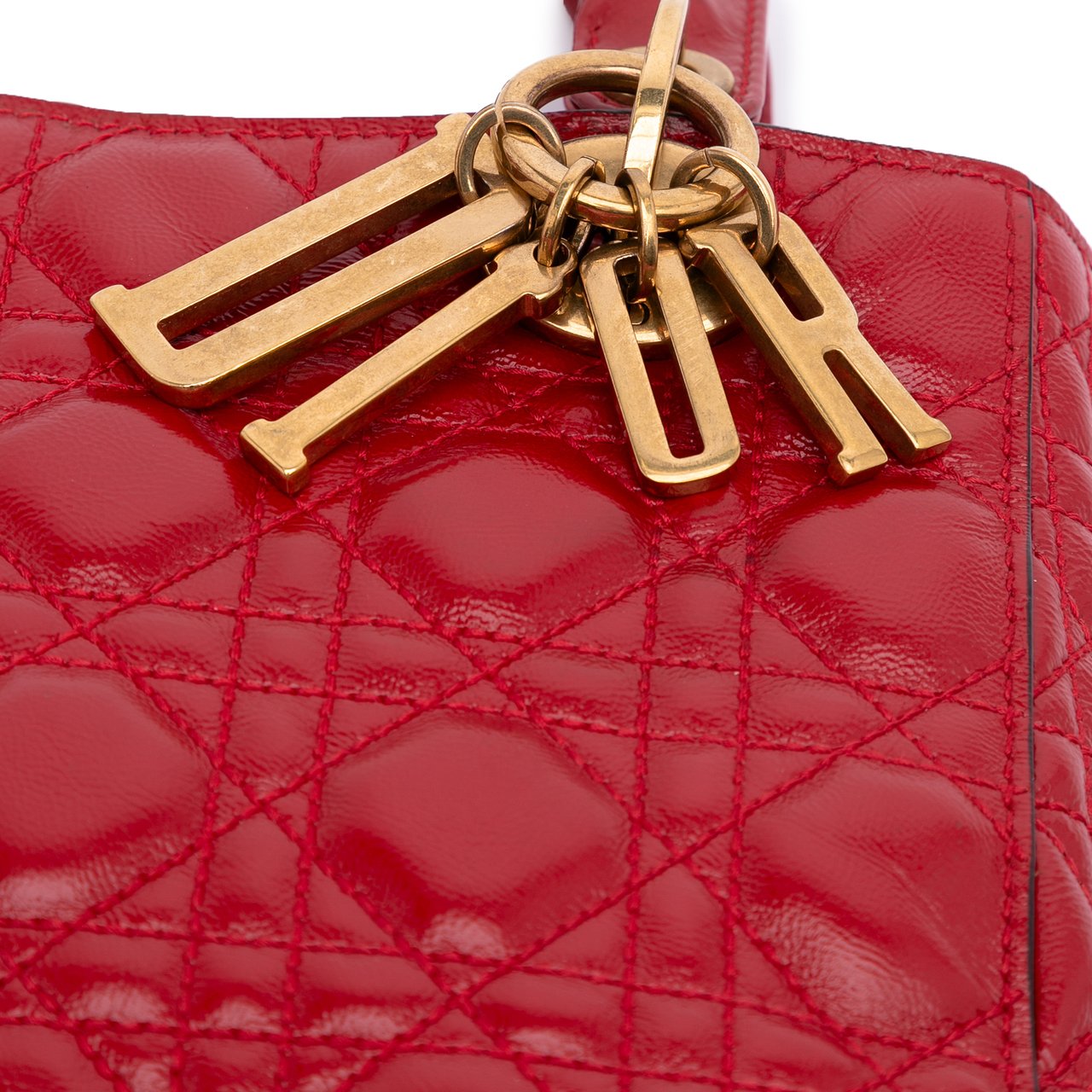 Dior Small Calfskin Cannage My ABCDior Lady Dior Rood