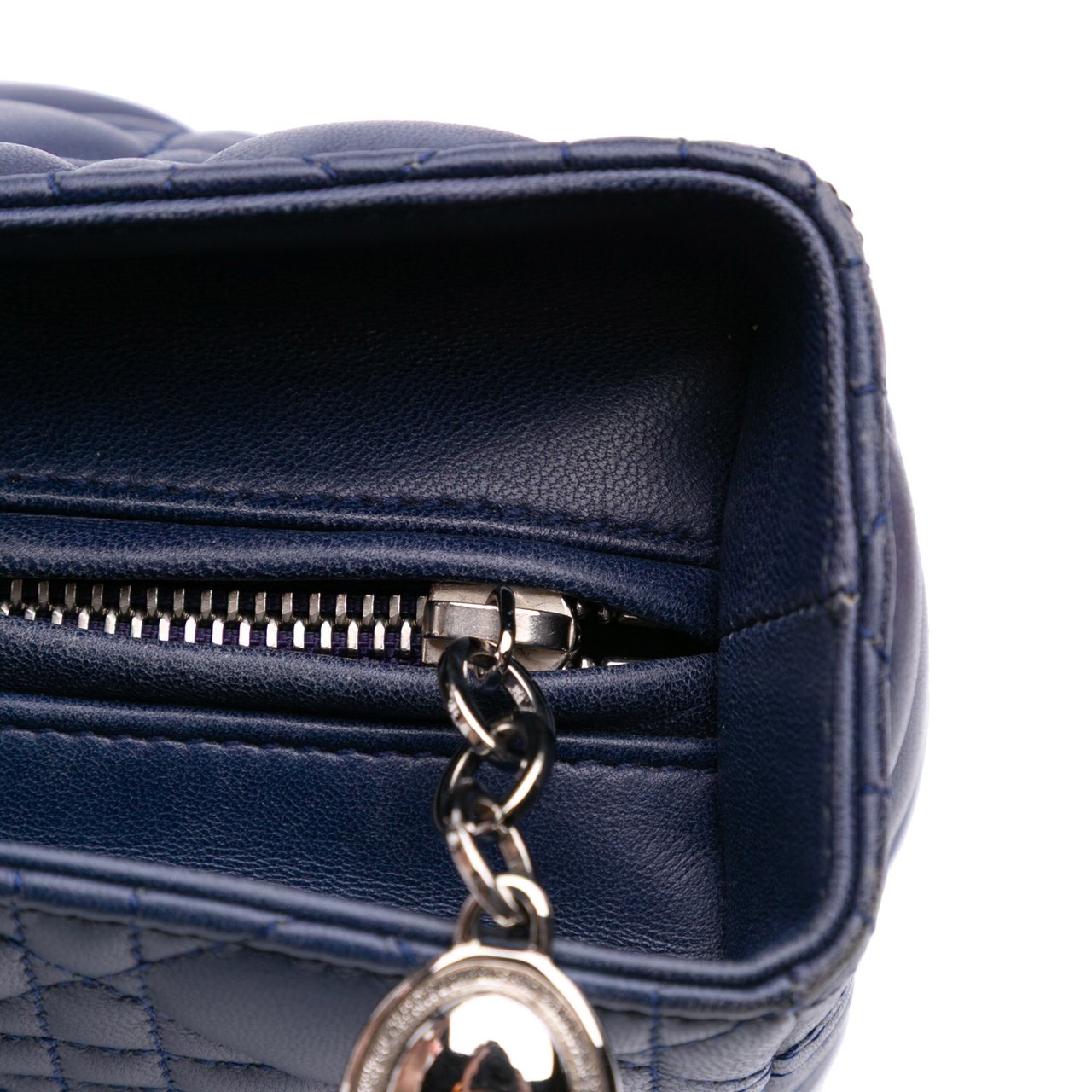 Dior Large Lambskin Cannage Lady Dior Blauw