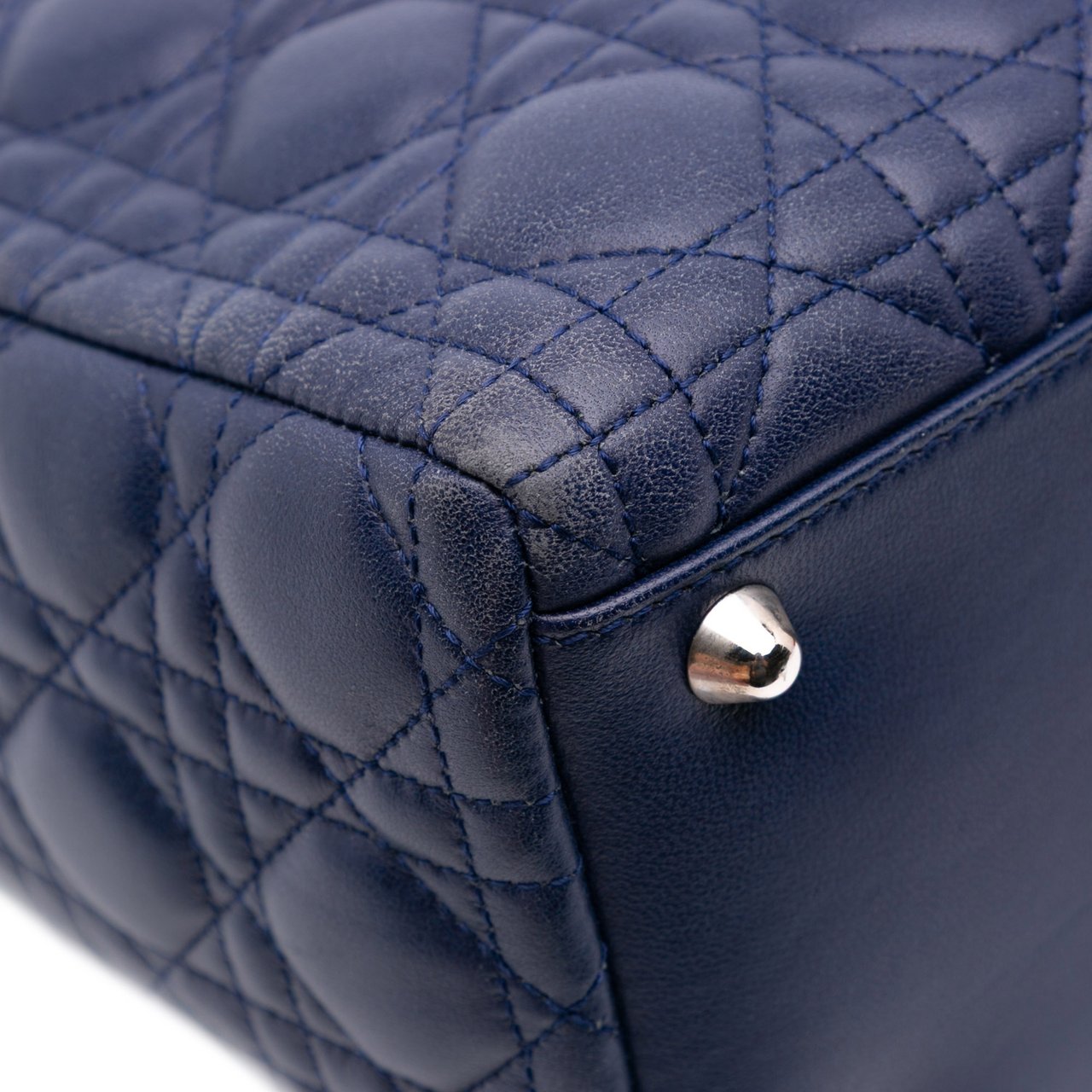 Dior Large Lambskin Cannage Lady Dior Blauw
