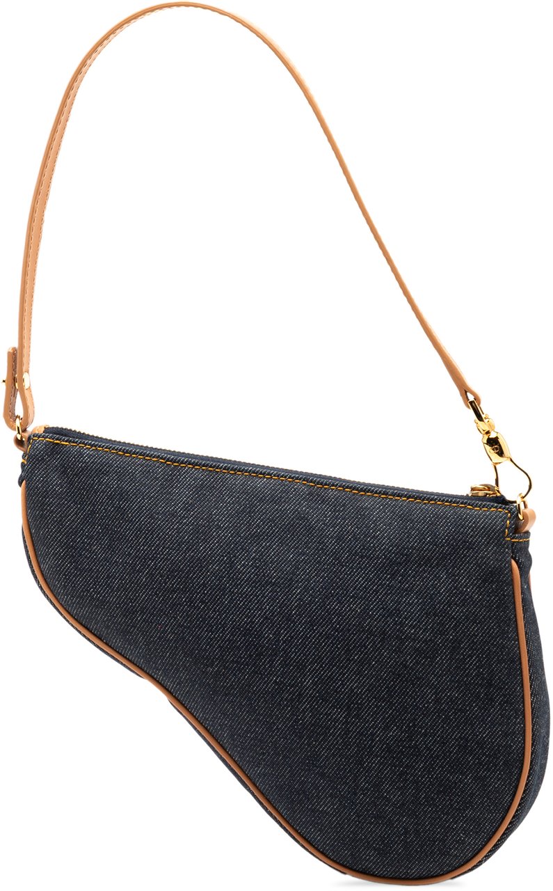 Dior Mini Denim Saddle Pochette Blauw