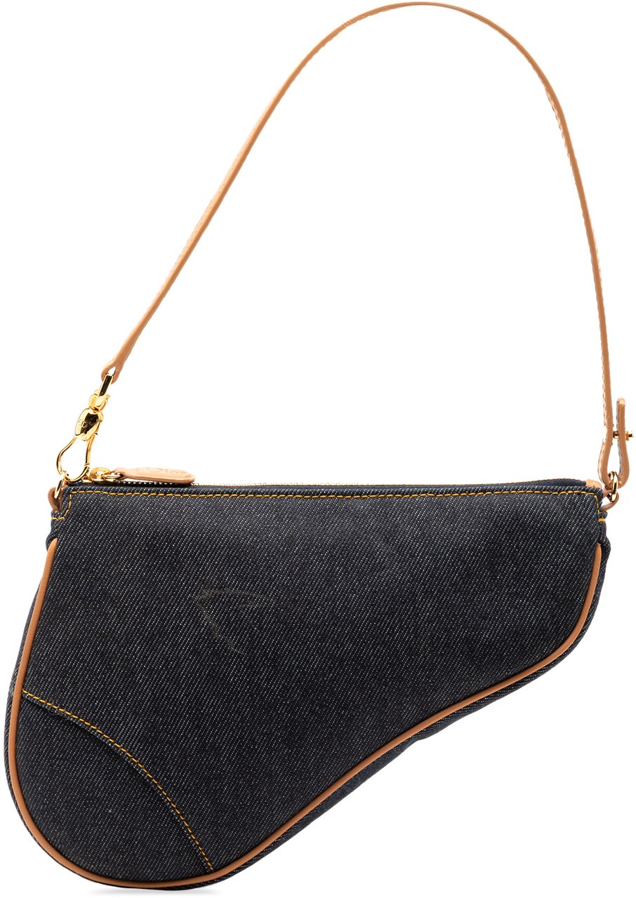 Dior Mini Denim Saddle Pochette Blauw