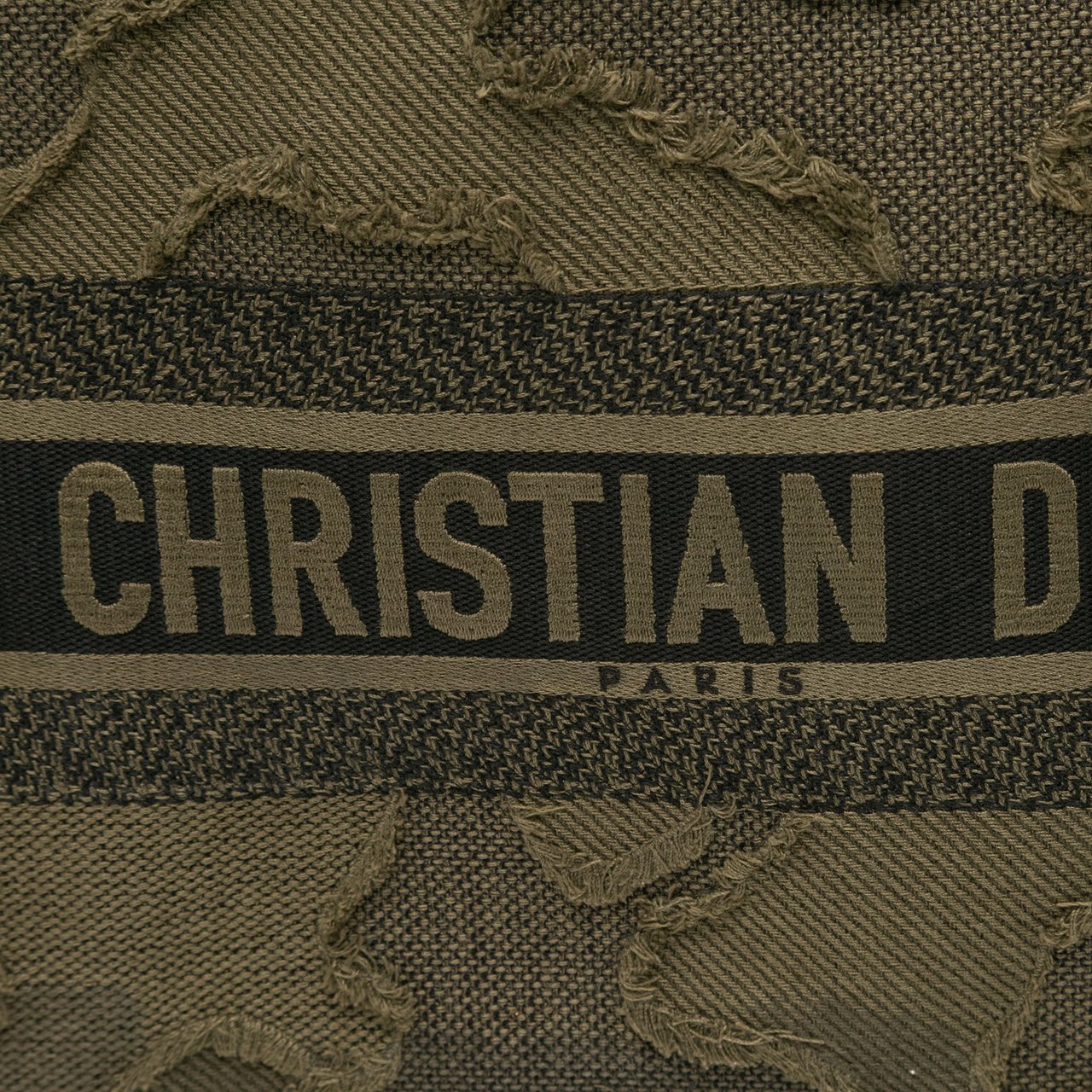 Dior Large Embroidered Canvas Camouflage Book Tote Groen