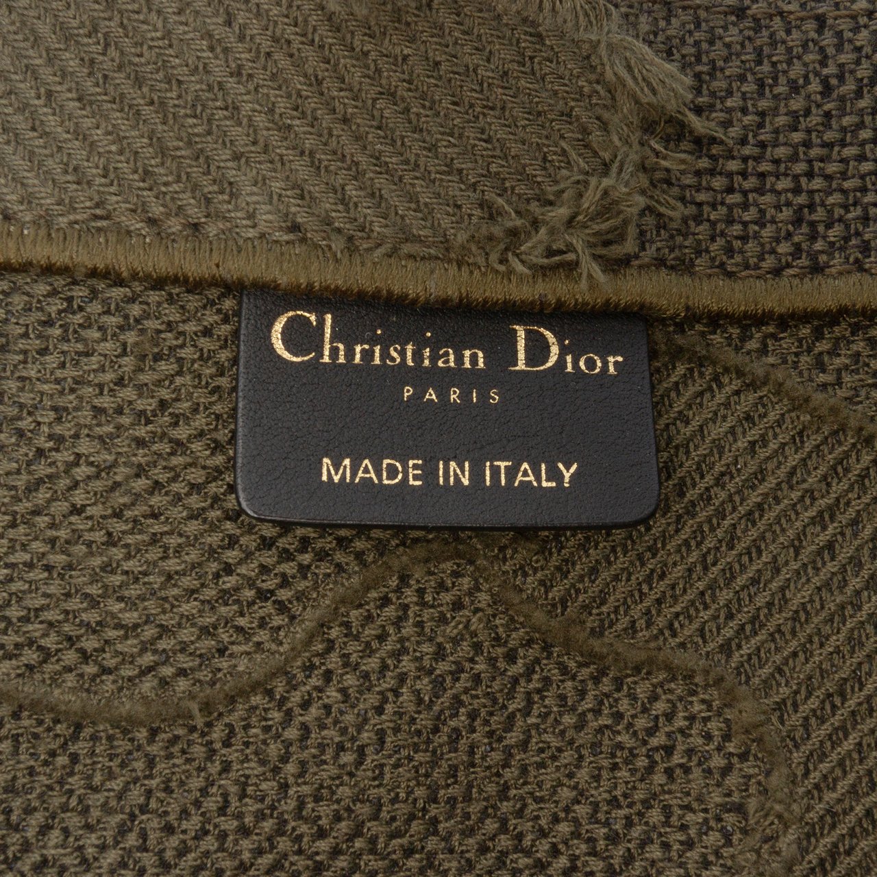 Dior Large Embroidered Canvas Camouflage Book Tote Groen