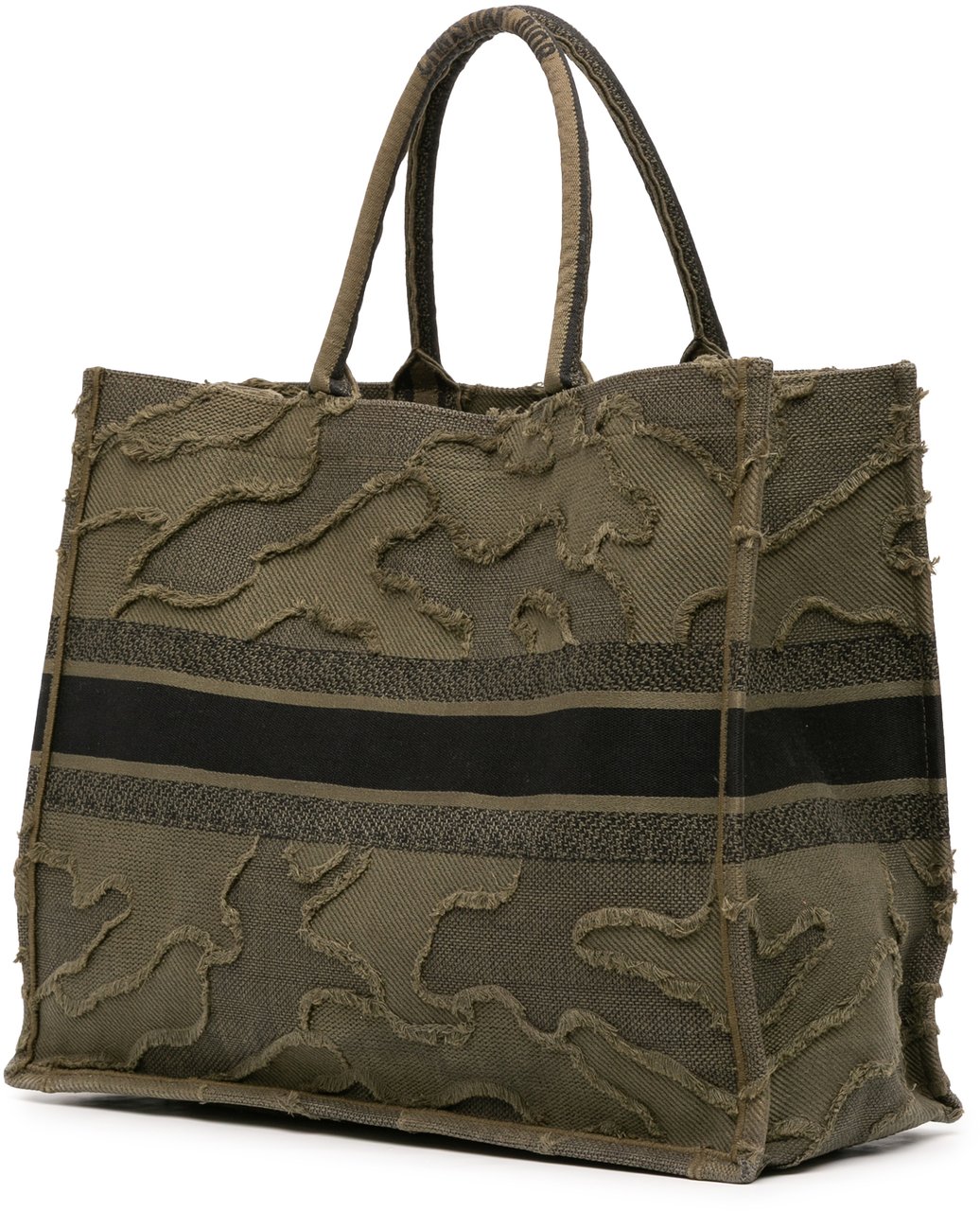 Dior Large Embroidered Canvas Camouflage Book Tote Groen
