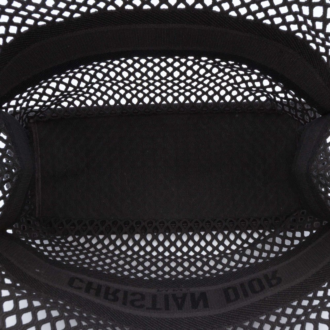 Dior Large Embroidered Mesh Book Tote Zwart