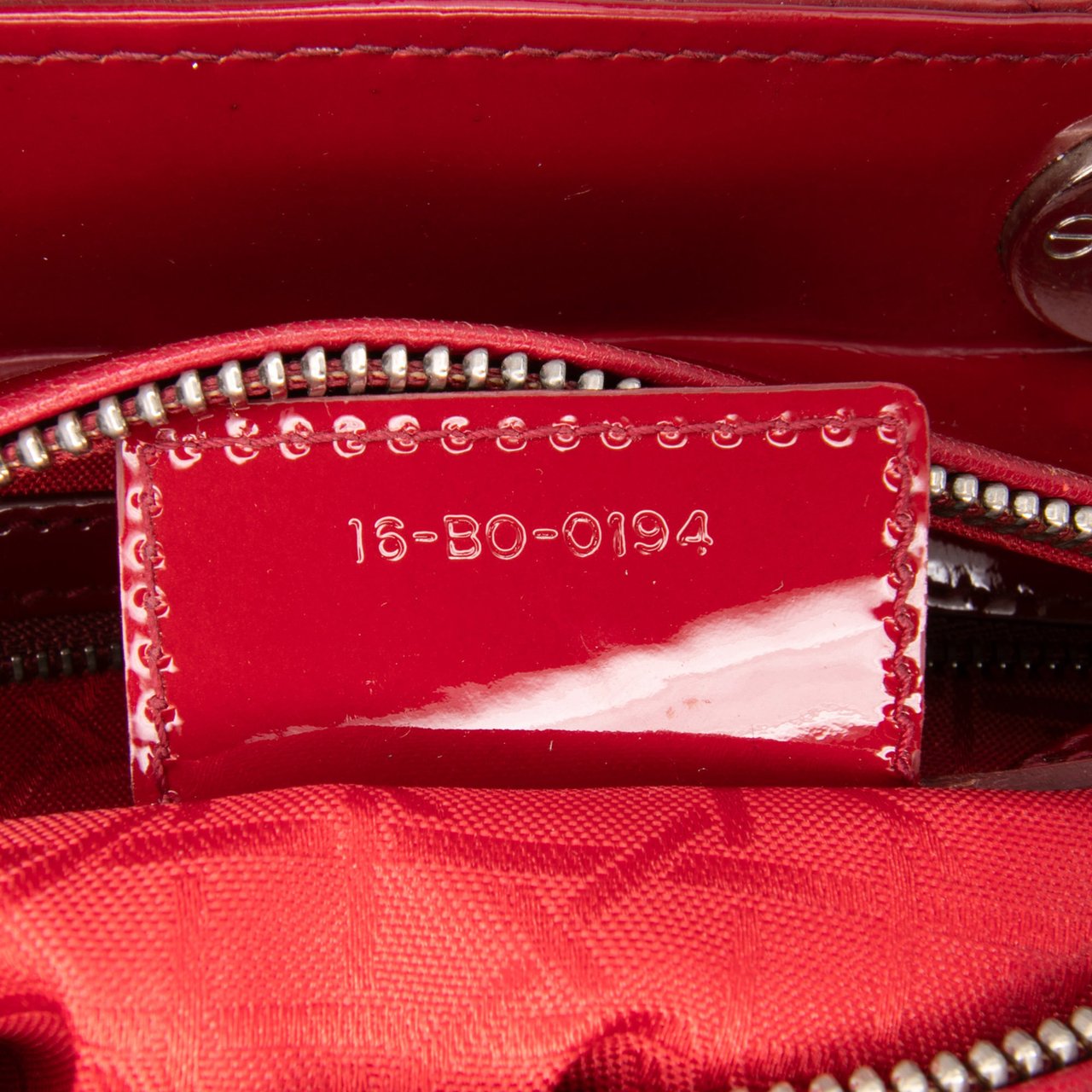 Dior Medium Patent Cannage Lady Dior Rood